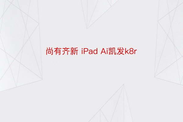 尚有齐新 iPad Ai凯发k8r
